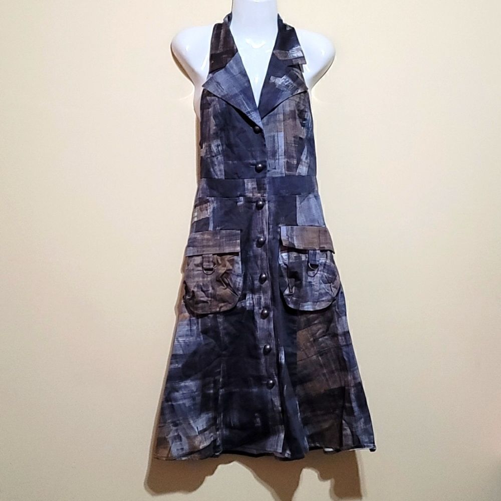 Fashion Star Gray Multicolored Dress Sz 6